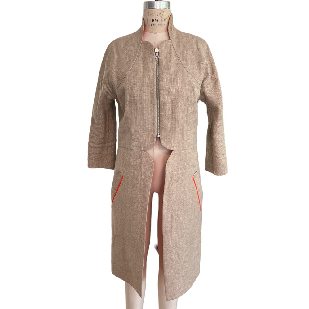 Lela Rose Orange & Tan Reversible Jacket